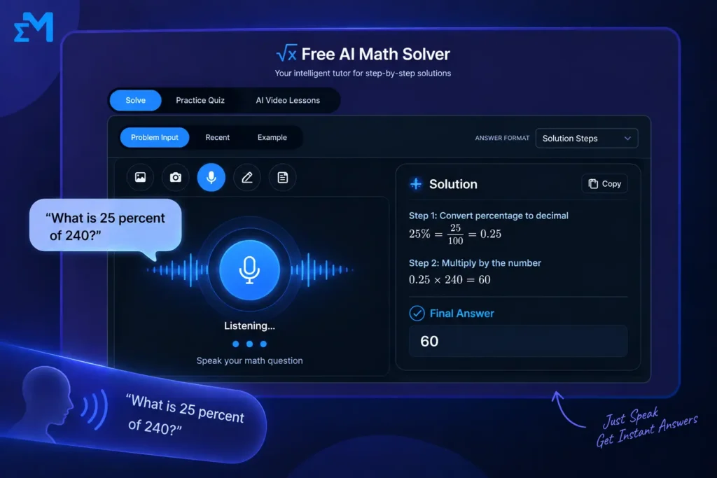 Your Free Math Solver And AI Homework Helper 3 Mathifai Voice command solving feature